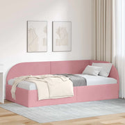 Cornice del letto ad angolo Rosa 90 cm x 190 cm Velluto