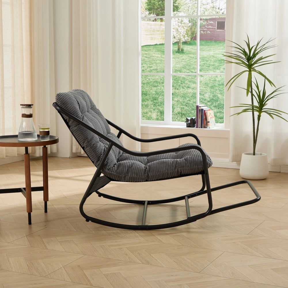 Poltrona Dondolo da Giardino con Cuscino ¨C Xylo ¨C Nero/Grigio