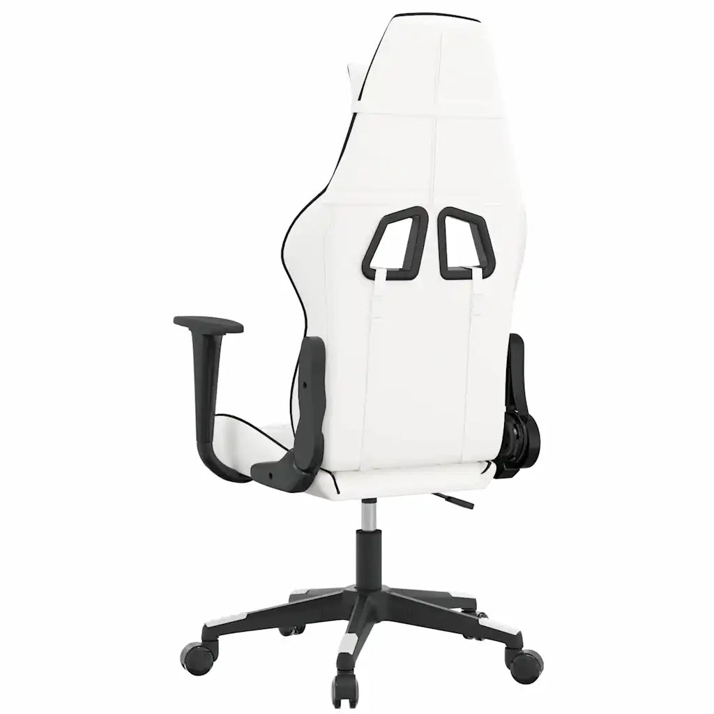 Sedia da Gaming Massaggiante Bianco e Nero in Similpelle 345520