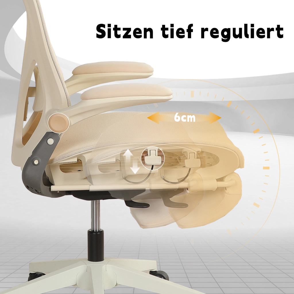 Sedia da ufficio ergonomica pieghevole ¨C Xylo ¨C crema