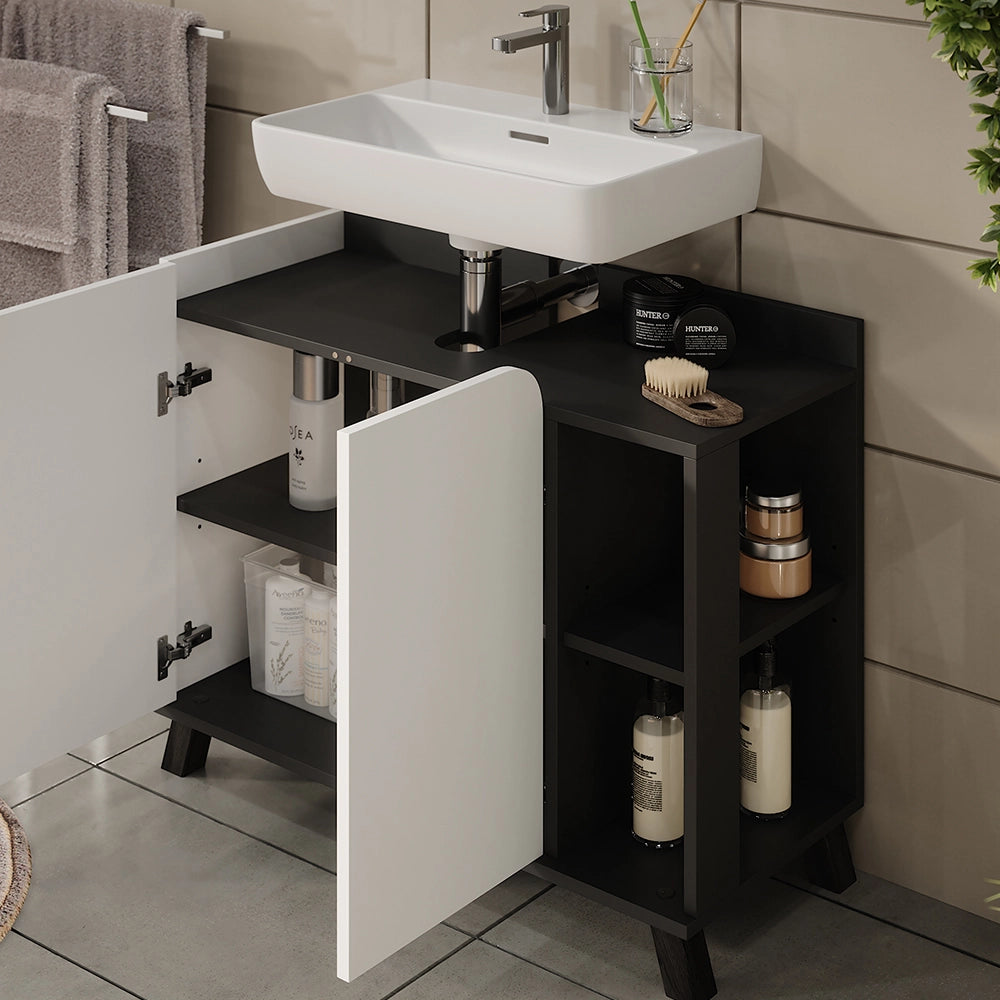 Vicco Set di mobili da bagno Antracite/bianco 3 parti