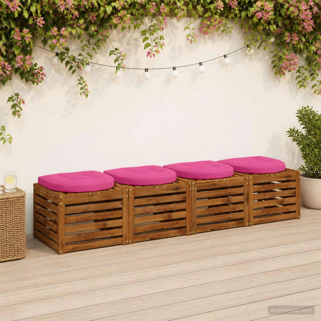 Cuscini per Sedia in 4 Pezzi 4 pz 100% Poliestere Rosa 945334