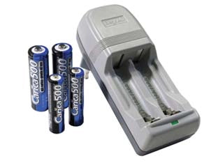 CARICATORE PER 2 BATTERIE CON PZ. 2 AA E PZ. 2 AAA CARICA500    BEGHELLI