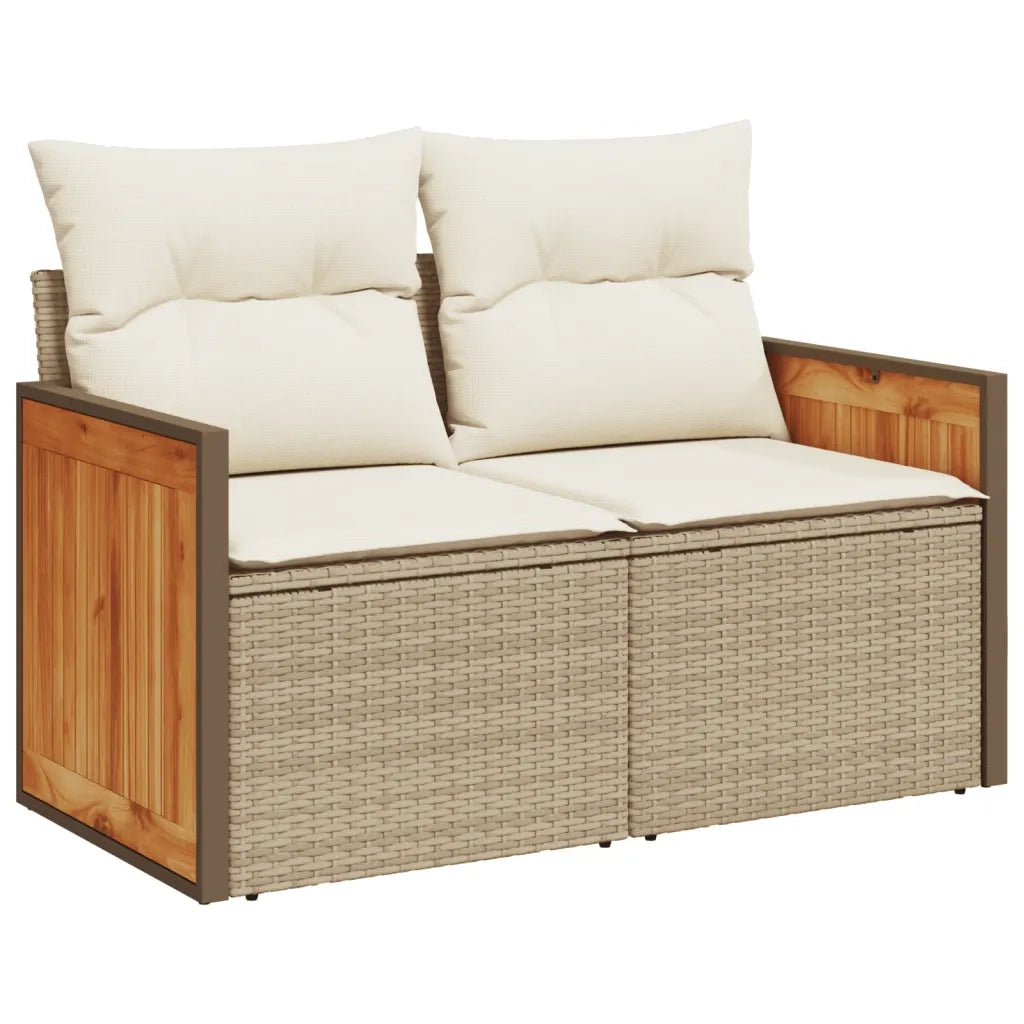 Set Divani da Giardino 11 pz con Cuscini Beige in Polyrattan 3228242