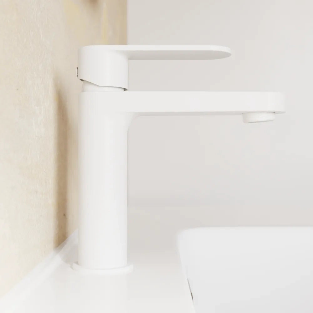 Set miscelatori lavabo 16cm bidet miscelatore esterno doccia bianco opaco | Margot
