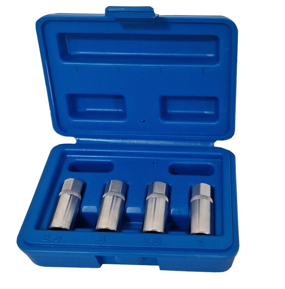 Set 4 PZ Estrattori Per Prigionieri a Rullo Rimozione Vite Spezzate Attacco 1/4"