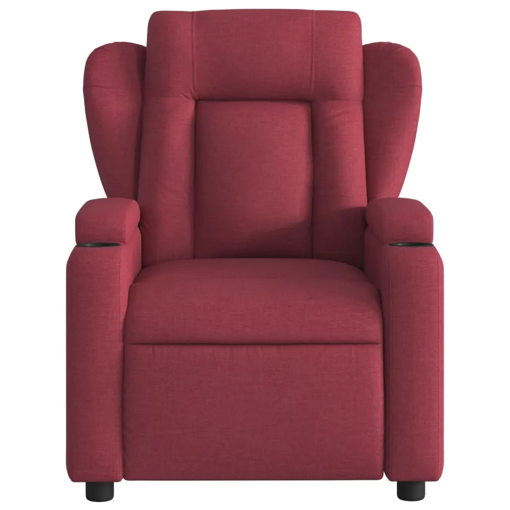 Poltrona Reclinabile in Tessuto Rosso Vino 372406