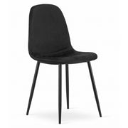Sedia Como in velluto nero con gambe in metallo