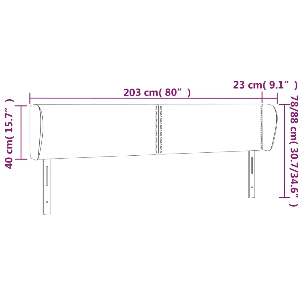 Testiera ad Orecchio Nera 203x23x78/88 cm in Similpelle 3117112