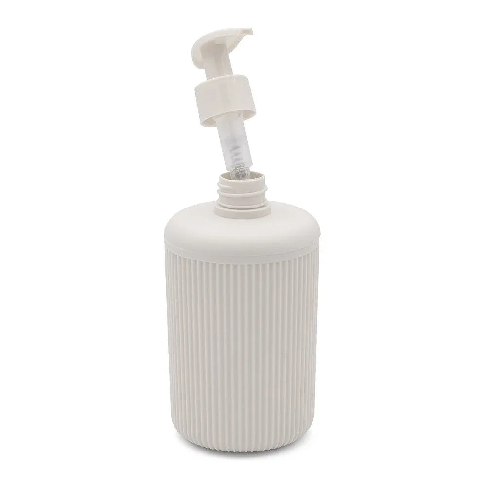 Accessori bagno appoggio in set completo 5 pezzi beige in plastica Ring