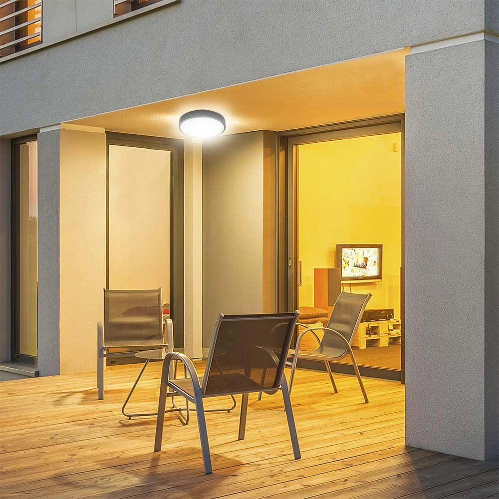 Plafoniera LED V-TAC 18W 25cm da soffitto IP44 nera 6500K
