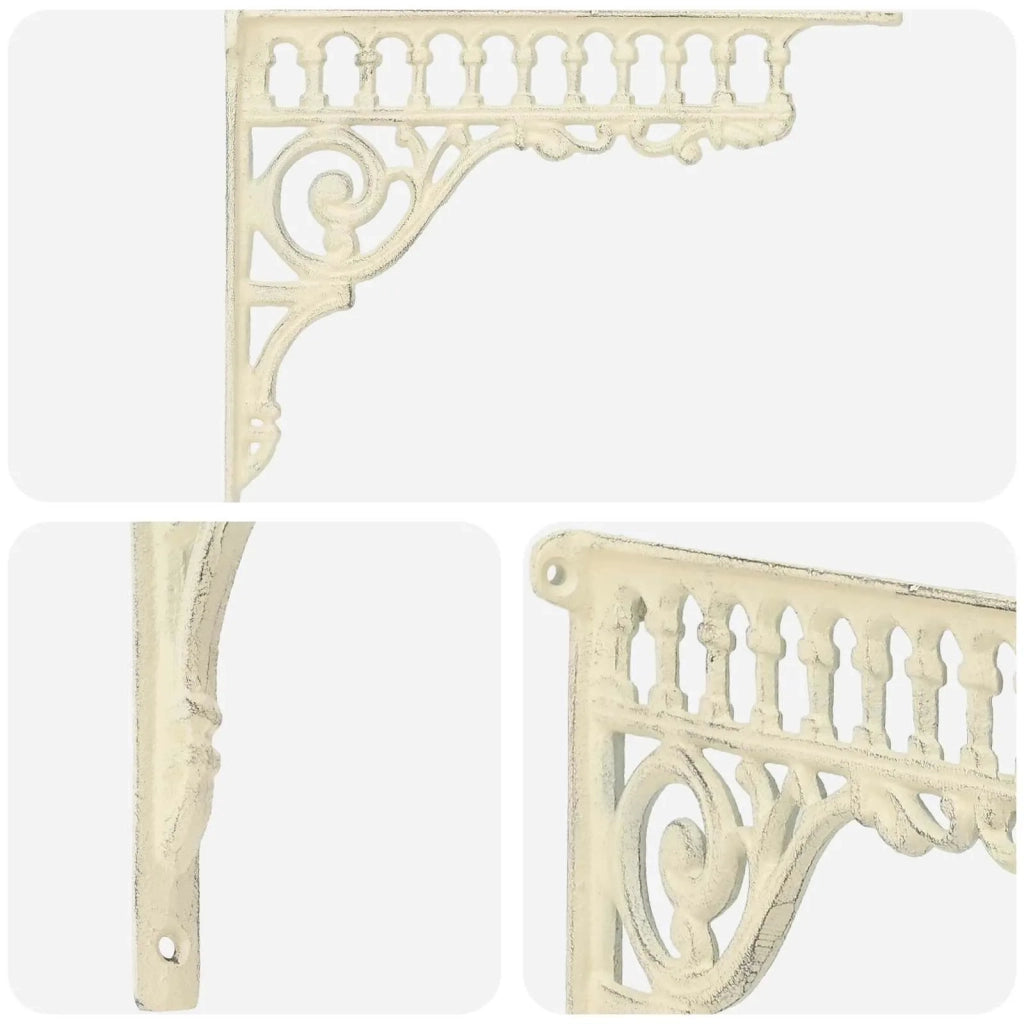 Supporti per mensole da parete 2 pz Bianco Antico 42038801