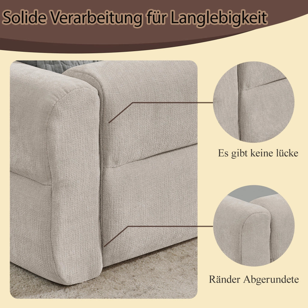 Letto singolo imbottito 90x200 cm in ciniglia beige