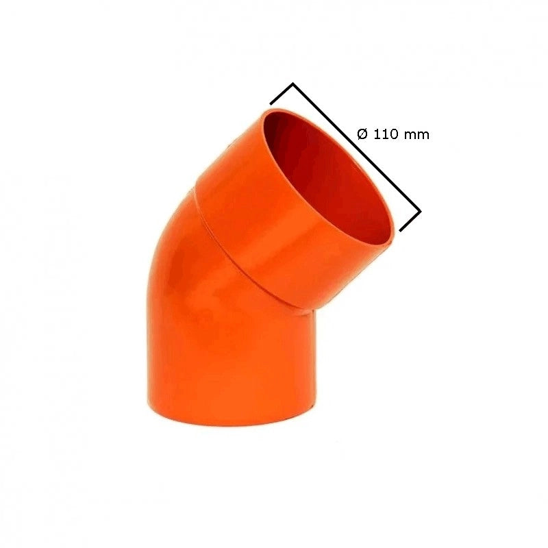 Curva 45° in pvc : Colore - Arancio, Diametro - 110