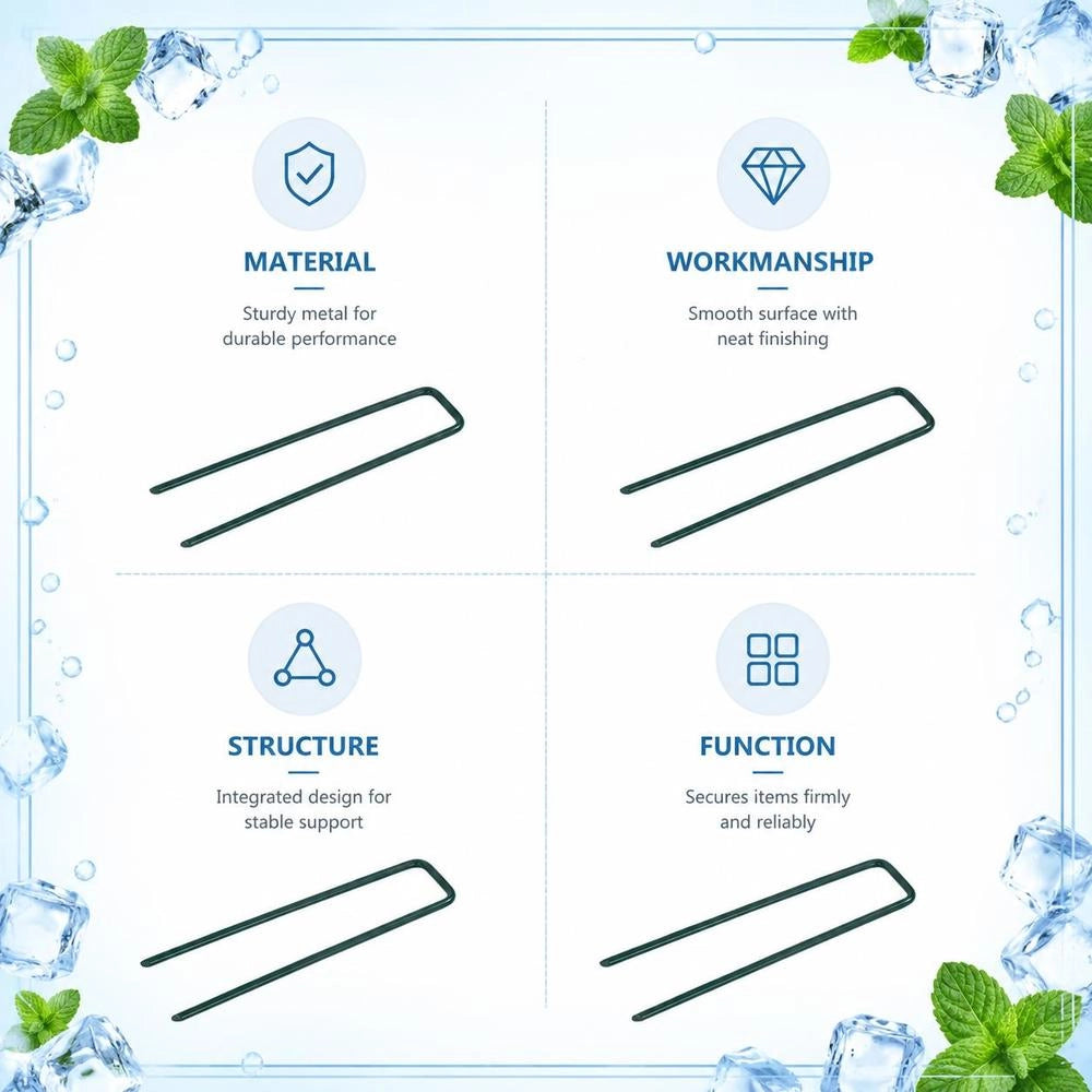 Artificial Turf Nails, 20 Pieces, U-shaped Iron