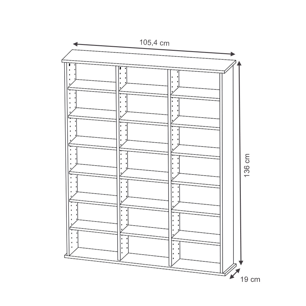 Vicco Scaffale porta cd Calcestruzzo 105.4 x 136 cm