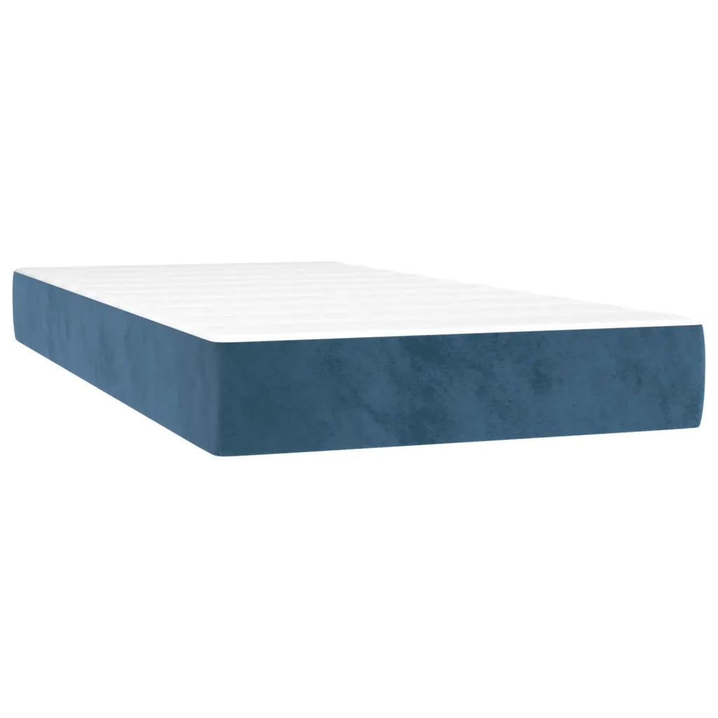 Letto a Molle con Materasso e LED Blu Scuro 200x200 cm 3136087