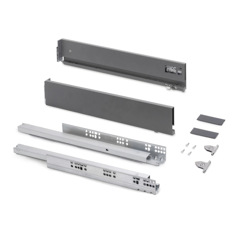 Cassetto esterno Vertex con regolazione 3D altezza 131mm, 40kg, profondità 550mm, Acciaio, Verniciato bianco