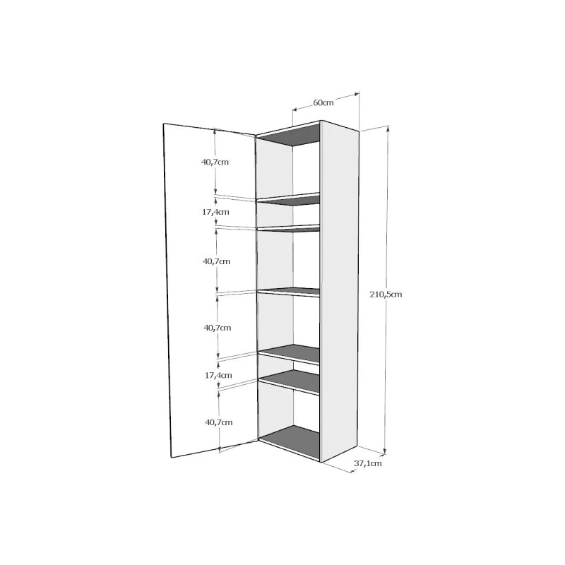 Letto a scomparsa 120 verticale Kentaro con colonna - Bianco Frassino
