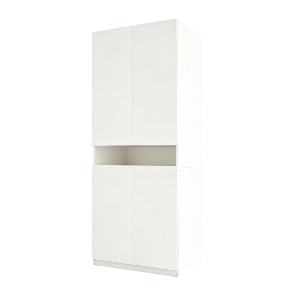 Armadio bianco 70x55x180 cm con LED, ampio spazio e ripiani illuminati