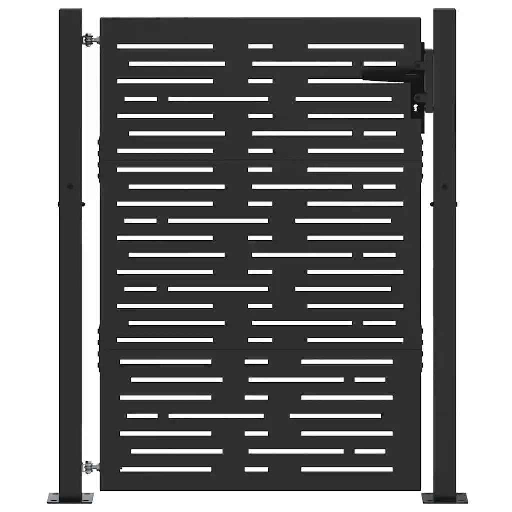 Cancello da giardino con blocco Nero 110 x 130 cm 42015900
