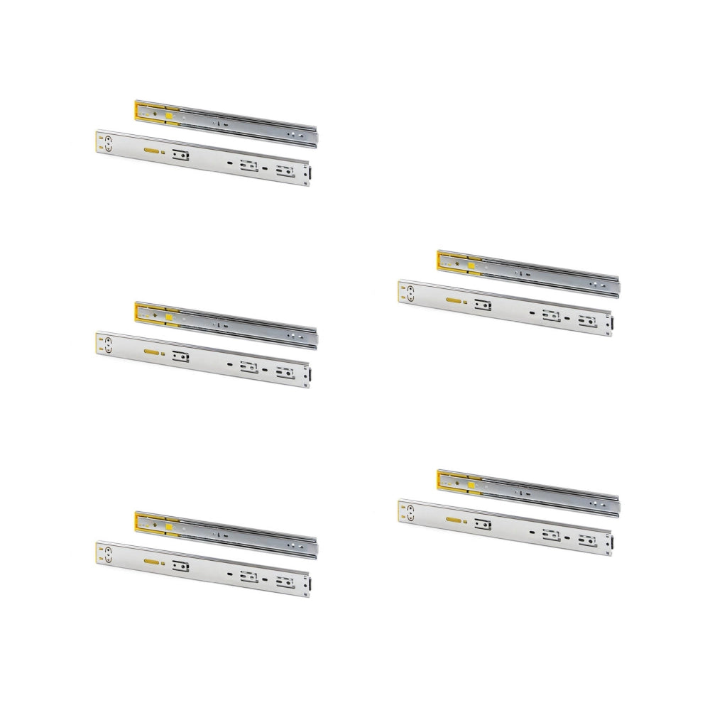 Kit Guide per cassetti, a sfera, estrazione totale, sistema push, chiusura soft, 45 mm.