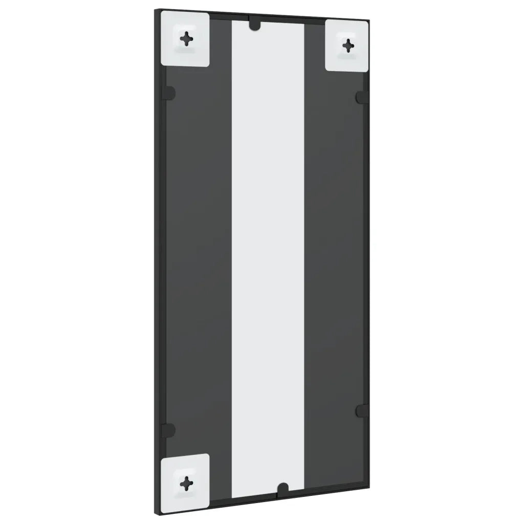Specchio da Parete Nero 30x60 cm Rettangolare in Ferro 358641