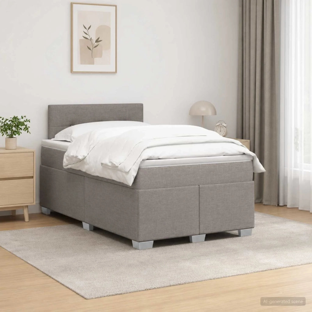 Letto con Box Spring, Materasso e LED Tortora 120 x 200 cm 3451921