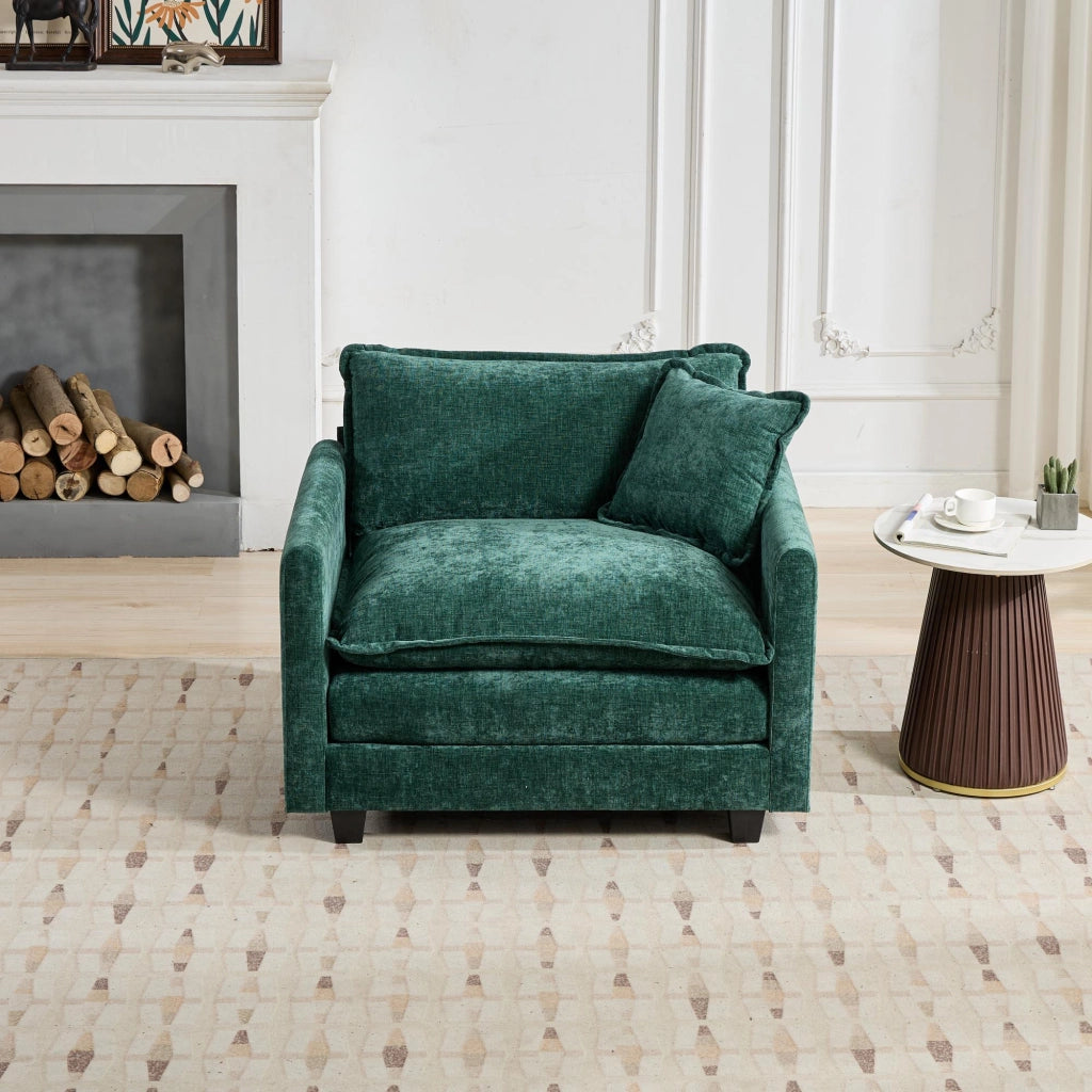 Divano 1 Posto in Tessuto Chenille ¨C Xylo ¨C Verde