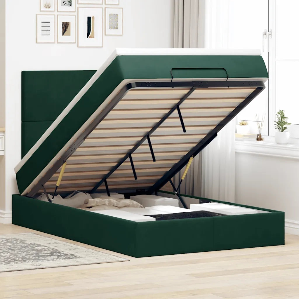 Struttura Letto Pouf con Materassi 120x190 cm Velluto 3314237
