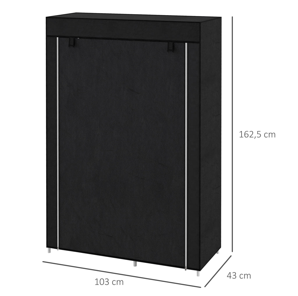 ARMADIO in tessuto 103x43x162,5 cm Nero Acciaio