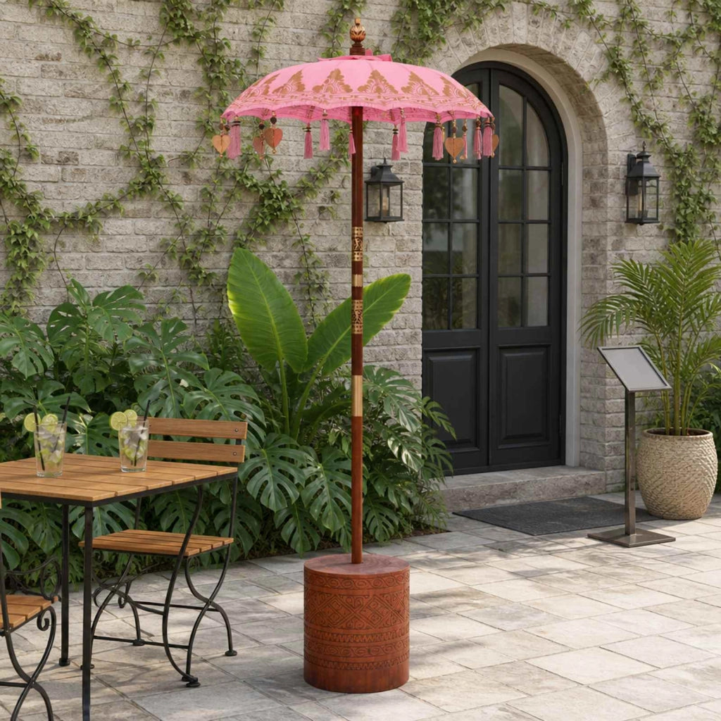 Ombrello balinese con base 2 pz Rosa 3433034