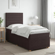 Letto Box Spring LED con Materasso Marrone Scuro 90 x 200 cm 3455765