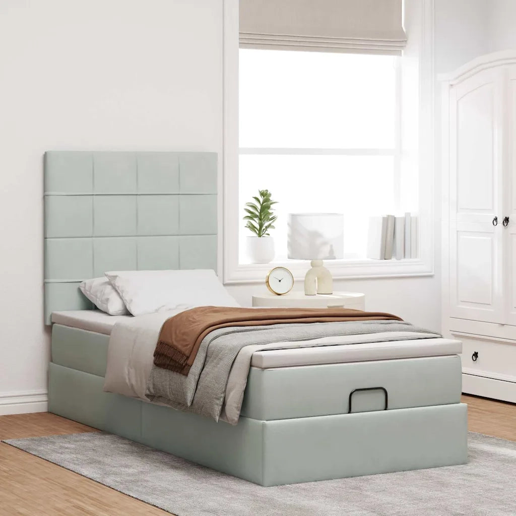 Struttura Letto Pouf con Materassi 100x200 cm Velluto 3314300