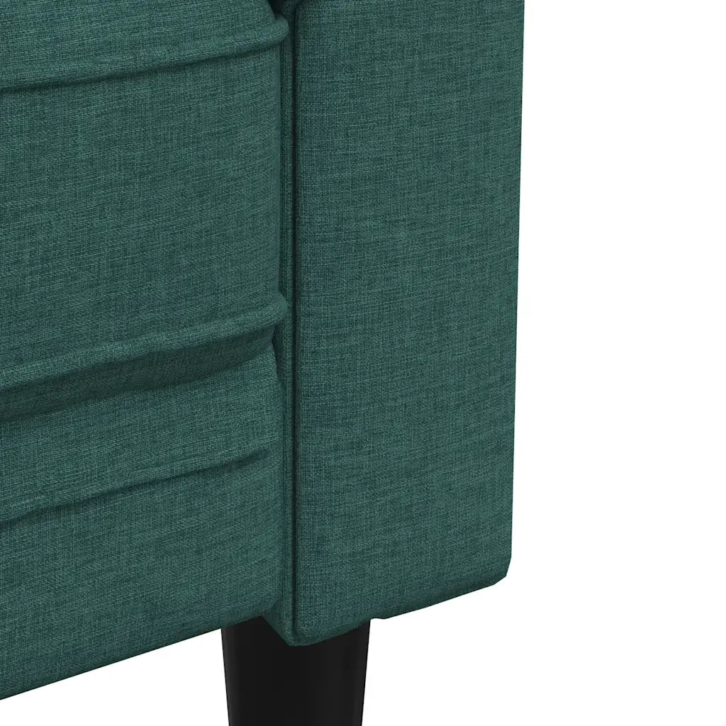 Poltrona Chesterfield Verde Scuro in Tessuto 372542