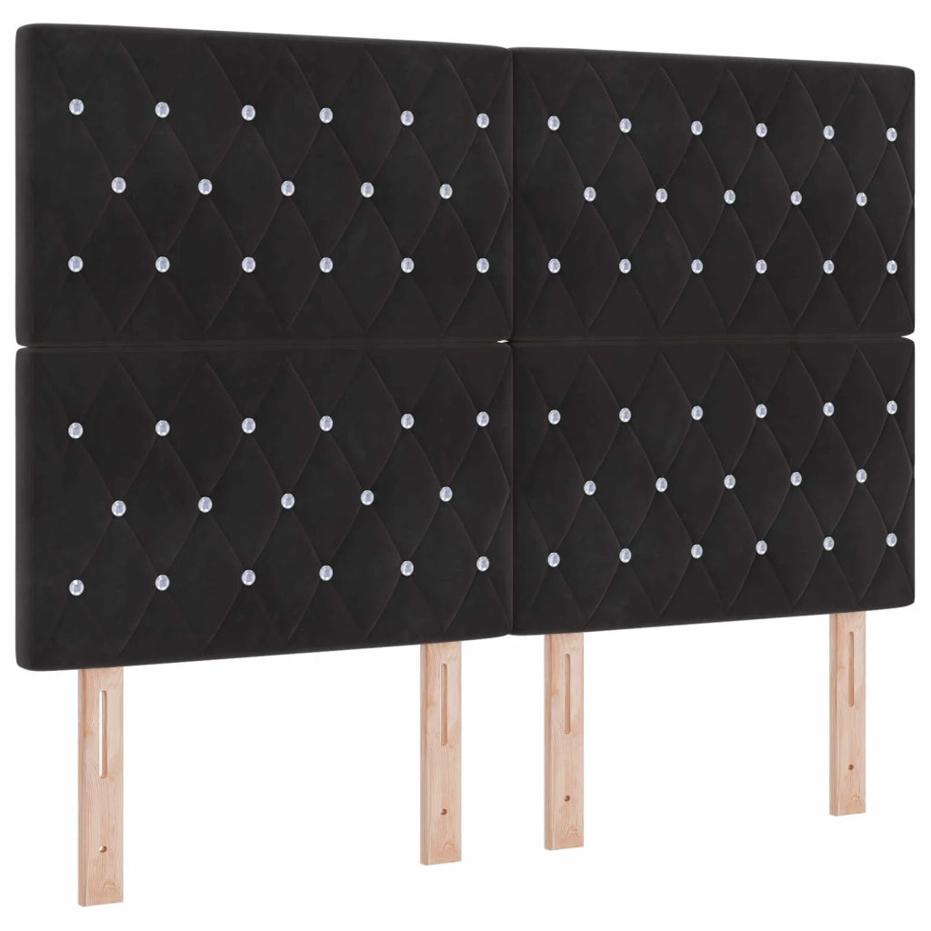 Letto Ottomano con Materasso e LED Nero 140 x 190 cm Velluto 3458231