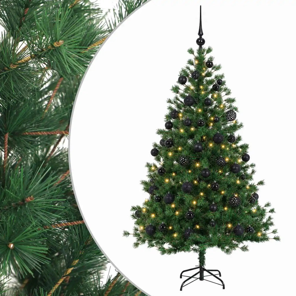 Albero di Natale artificiale con palline 150 cm 150 LED 3465554