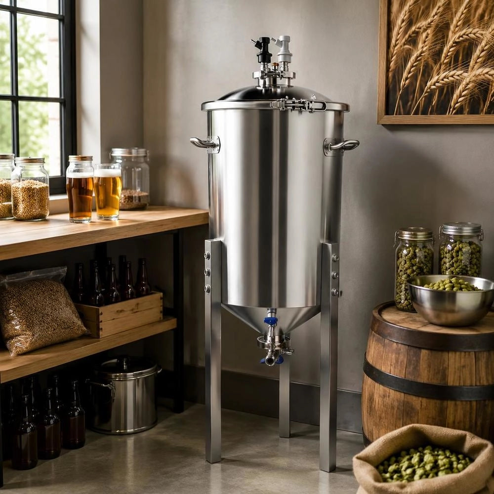 Pressure Fermenter 15 PSI, 8 Gal/30L All-in-One Stainless Steel Conical Secondary Fermentation Bucket, For Wine, Beer Brewing Equipment