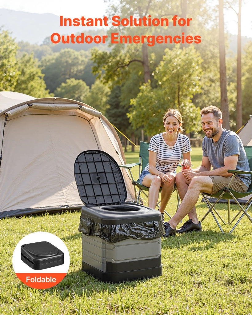 Toilette de Camping Pliable, Toilette Portable avec Capacité de Charge de 150 kg, pour Domicile Camping-car Caravane Bateau Randonnée, WC de Voyage av