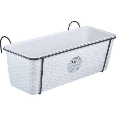 CASSETTA + RISERVA +BALCONIERA NATURAL STEFANPLAST  PP RATTAN BIANCO CM 50X18 H.CM 16