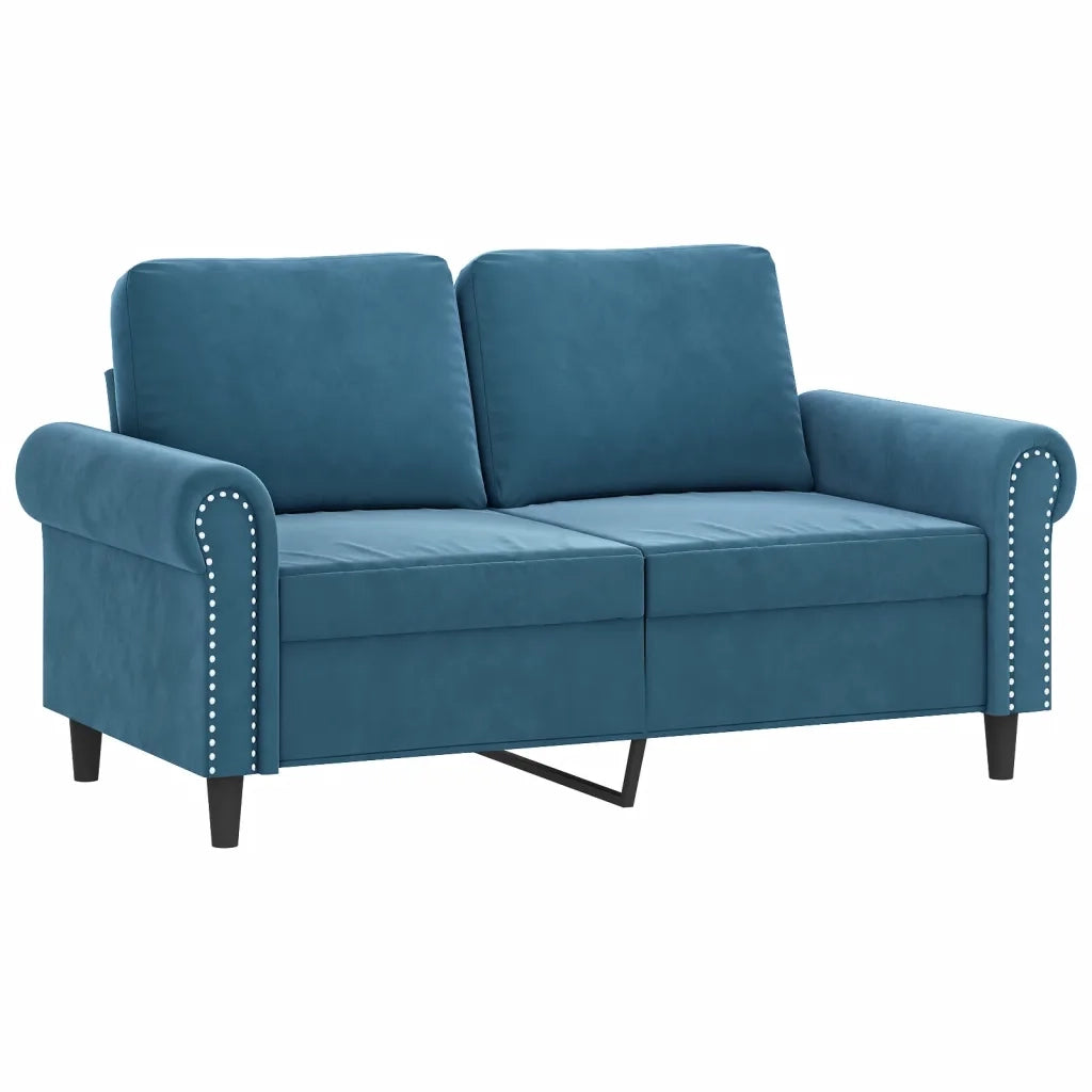 Set di Divani 2 pz con Cuscini Blu in Velluto 3202279
