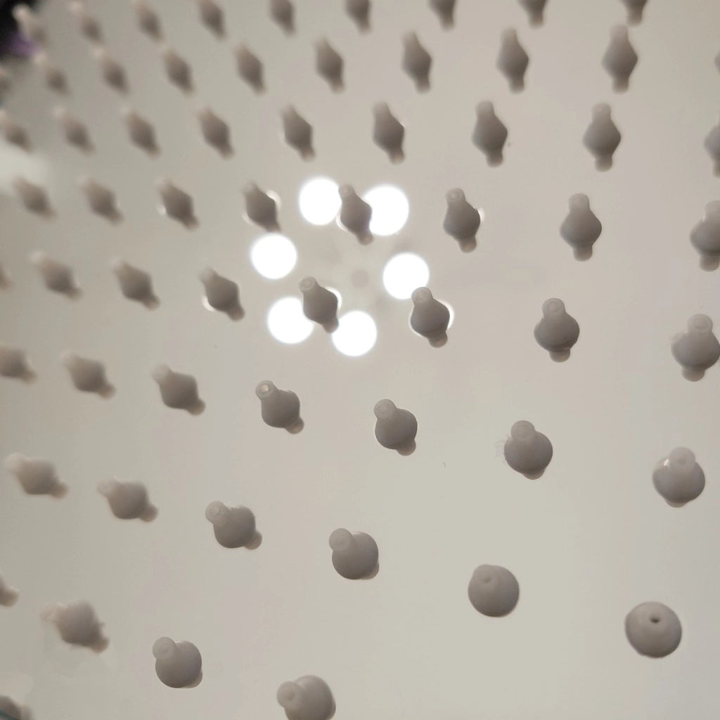 Saliscendi con soffione 20x20 e doccetta in ottone cromato | duge