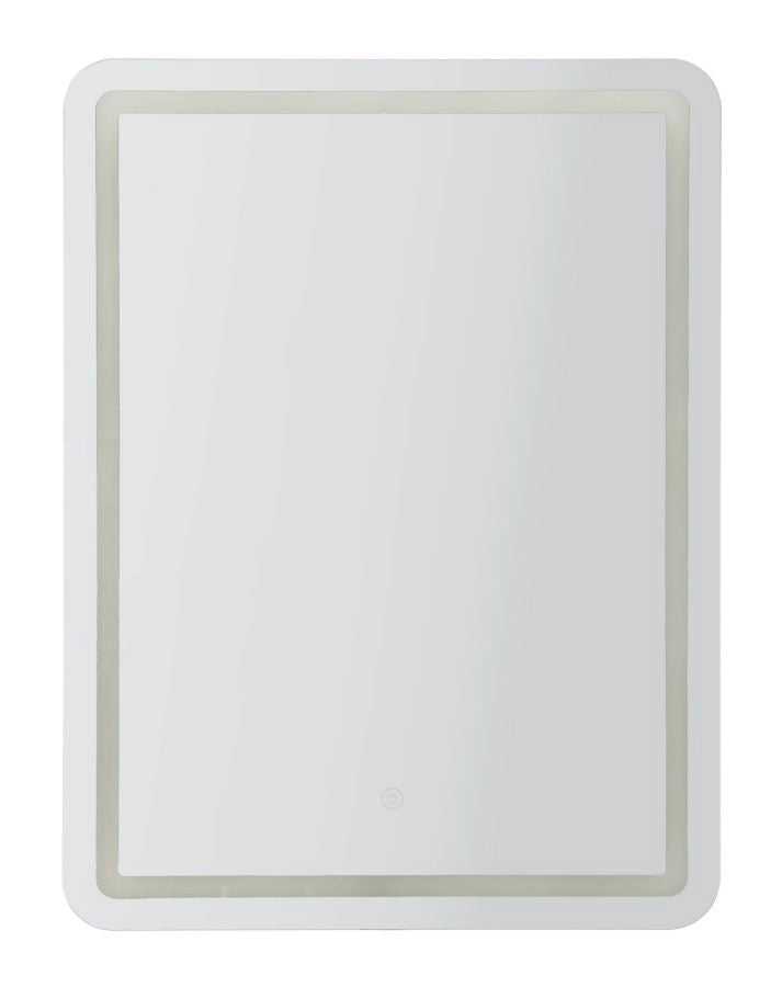 Specchio da Muro LED Simple Rett, 60x3,5x80 cm in Specchio Argento