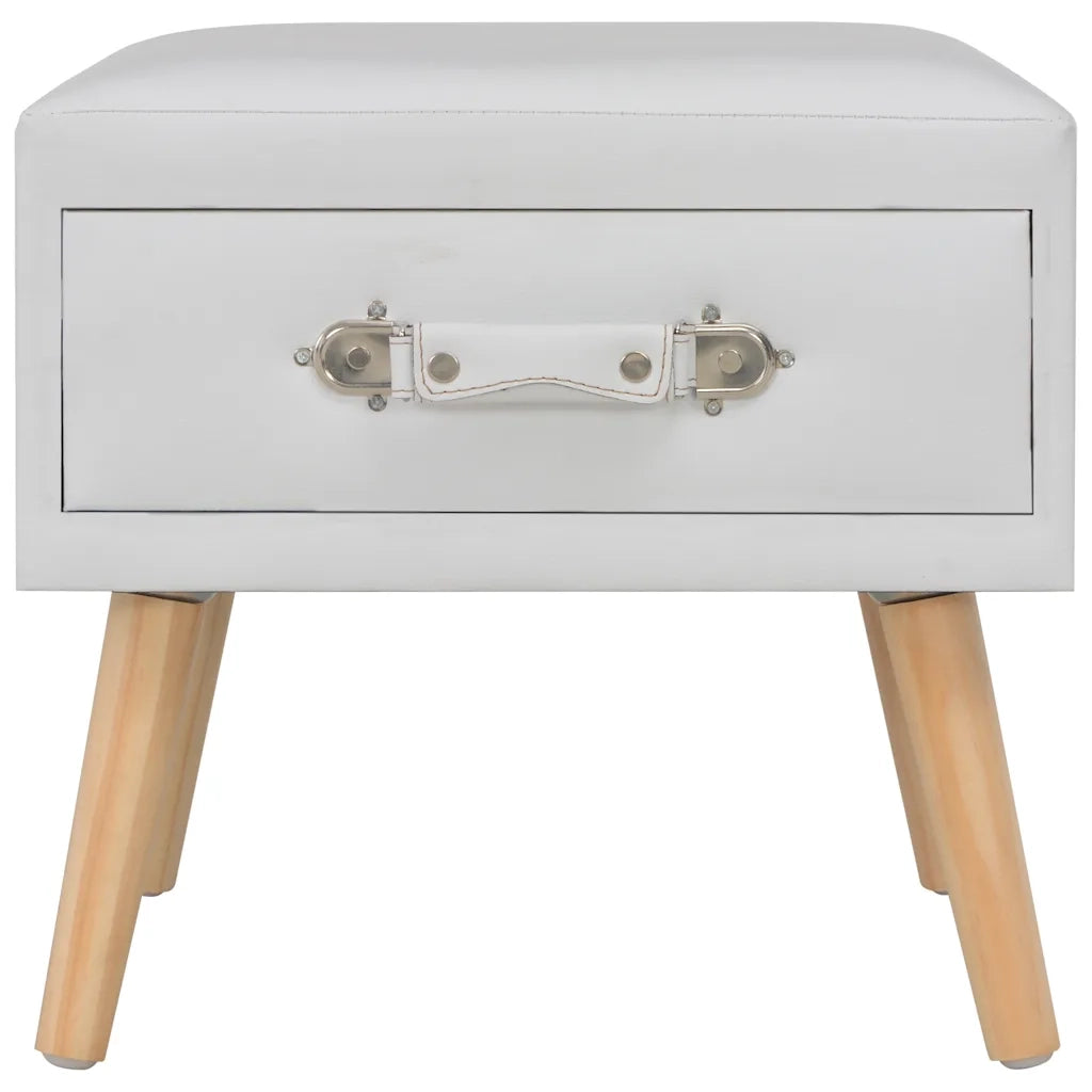 Comodini Bianchi 2 pz 40x35x40 cm in Similpelle 276380