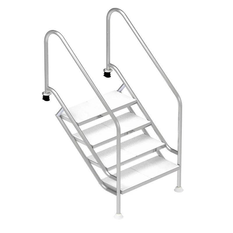 Scala piscina interrataper utilizzo riabilitativo e accesso agevolato in acciaio Inox 316 Configurazione: 4 Gradini