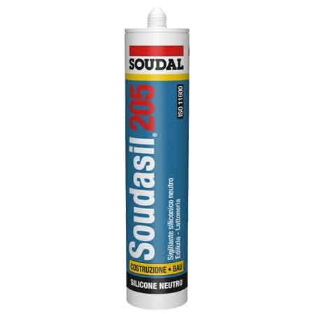 SIGILLANTE NEUTRO PER EDILIZIA 'SOUDASIL 205' SOUDAL 310 ml - Grigio - SOUDAL