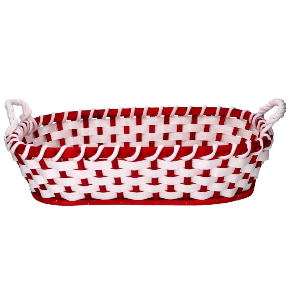 Cesta vimini rosso rettangolare cm46x36h13