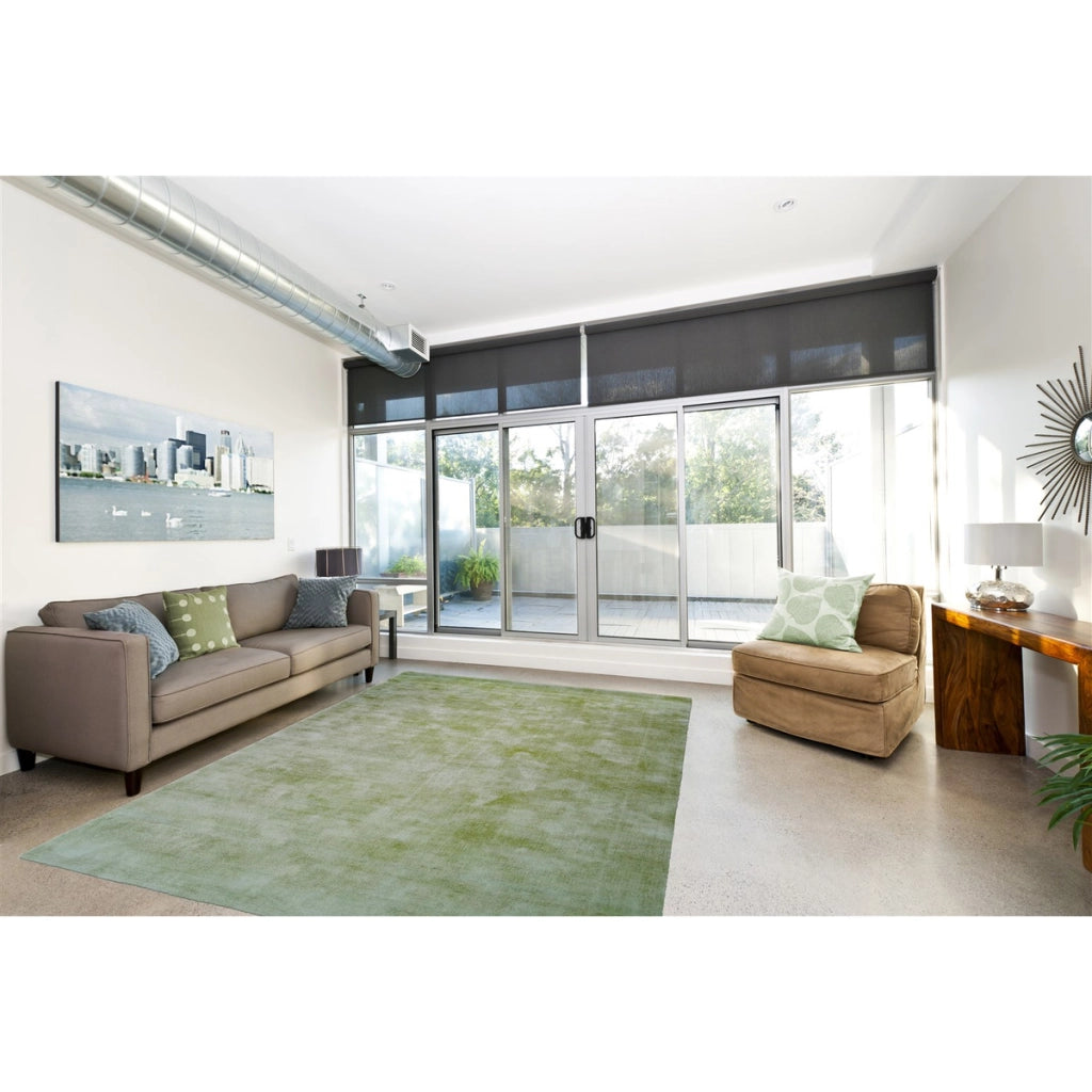 Tappeto di design Luxury 100 in viscosa verde nobile