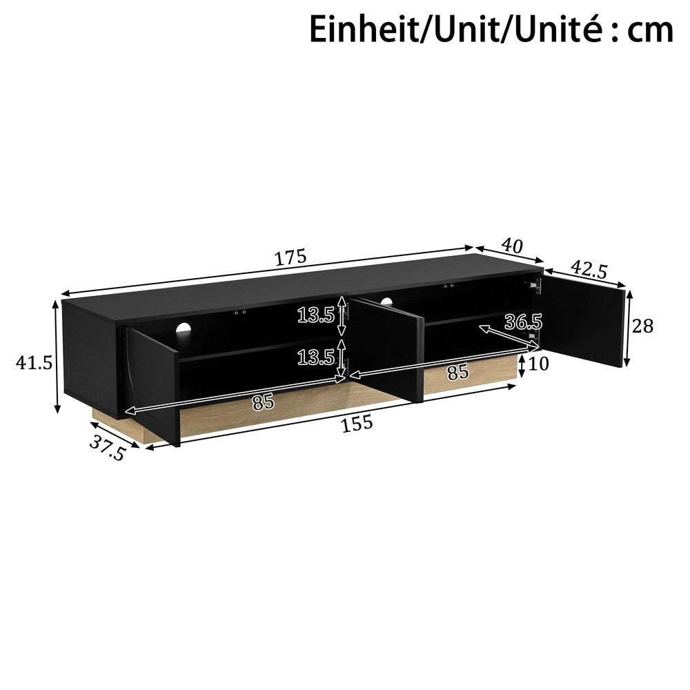 Mobile TV ¨C Xylo ¨C Nero, Legno, 175 cm