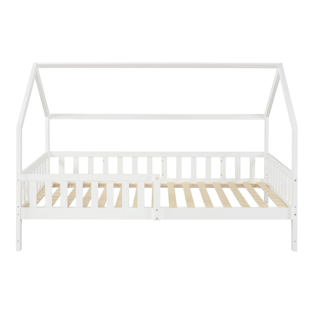 Letto Casetta per Cameretta Ydre 120x200 cm Bianco [en.casa]